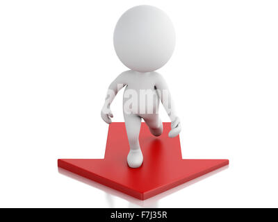 3D Renderer Bild. Weiße Leute mit Pfeil. Erfolgskonzept. Isolierten weißen Hintergrund Stockfoto