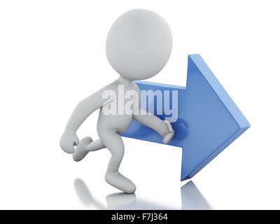 3D Renderer Bild. Weiße Leute mit Pfeil. Erfolgskonzept. Isolierten weißen Hintergrund Stockfoto