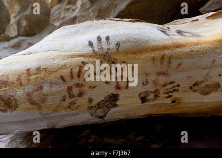 Aborigine-Felskunst, Cania Schlucht, QLD, Australien Stockfoto