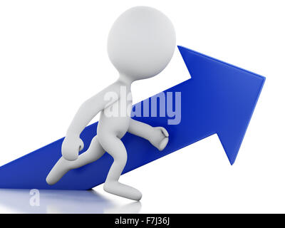 3D Renderer Bild. Weiße Leute mit Pfeil. Erfolgskonzept. Isolierten weißen Hintergrund Stockfoto