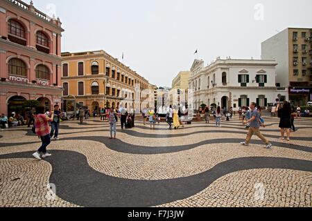 Macau China Street Scape alte und neue Stockfoto