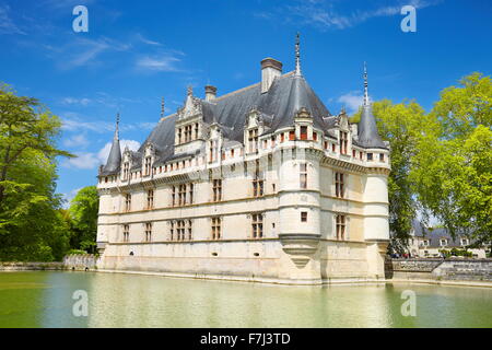 D'Azay-le-Rideau Burg, Loiretal, Frankreich Stockfoto