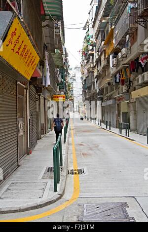 Macau China Street Scape alte und neue Stockfoto