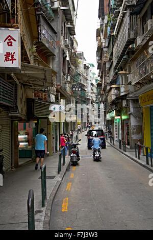 Macau China Street Scape alte und neue Stockfoto