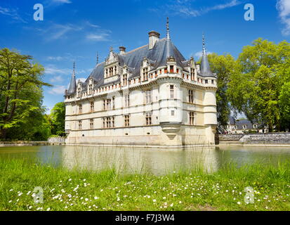 D'Azay-le-Rideau Burg, Loiretal, Frankreich Stockfoto