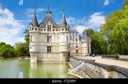 D'Azay-le-Rideau Burg, Loiretal, Frankreich Stockfoto