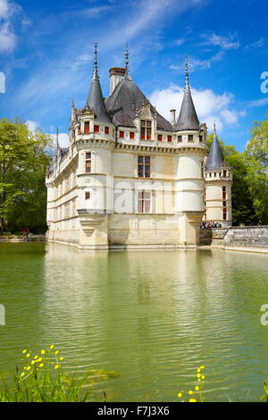 D'Azay-le-Rideau Burg, Loiretal, Frankreich Stockfoto