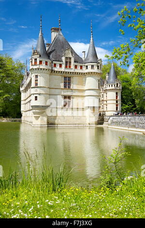 D'Azay-le-Rideau Burg, Loiretal, Frankreich Stockfoto