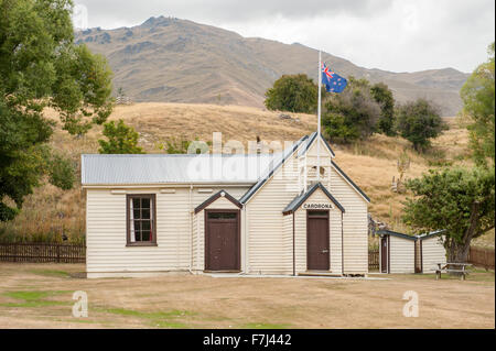 Vintage-Kirche im malerischen Cardrona, Central Otago, Südinsel, Neuseeland. Stockfoto