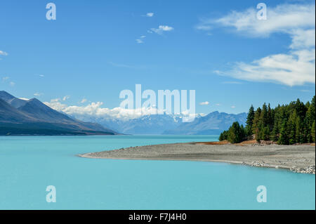 Lake Pukaki und Mount Cook, Südinsel, Neuseeland Stockfoto