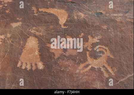 Petroglyphen im Valley of Fire State Park, Nevada, USA Stockfoto
