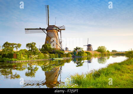 Windmühlen von Kinderdijk - Holland Niederlande Stockfoto