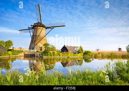 Windmühlen von Kinderdijk - Holland Niederlande Stockfoto