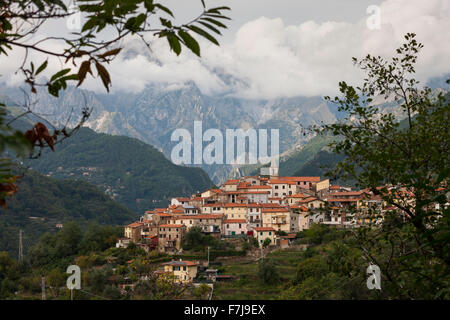 Bergdorf Antona, Toskana, Italien. Stockfoto