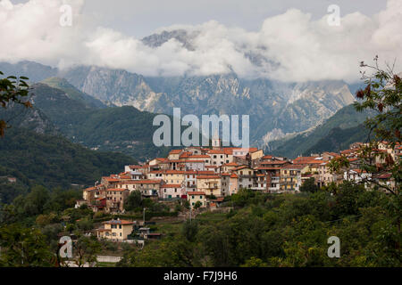 Bergdorf Antona, Toskana, Italien. Stockfoto