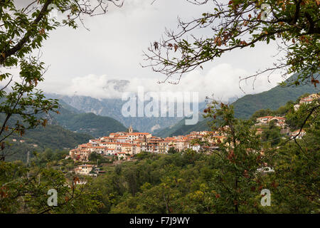 Bergdorf Antona, Toskana, Italien. Stockfoto