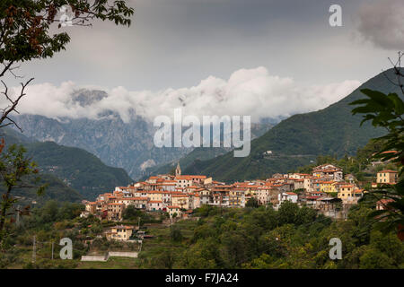 Bergdorf Antona, Toskana, Italien. Stockfoto