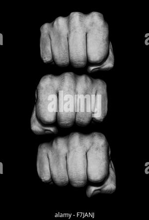 Faust Haufen / Foto von Grunge Fäuste, nur Knöchel Text hinzufügen. Stockfoto