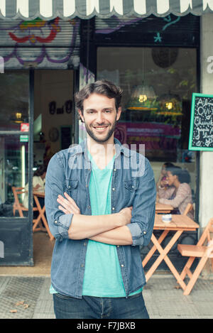 Café-Besitzer Stockfoto