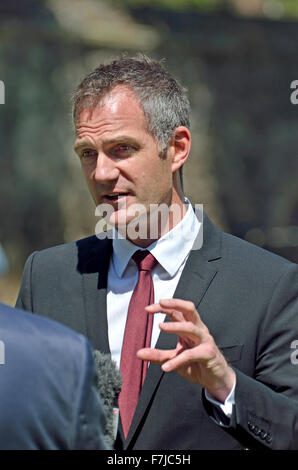 Peter Kyle MP (Labour: Hove) interviewt am College Green, Westminster Stockfoto