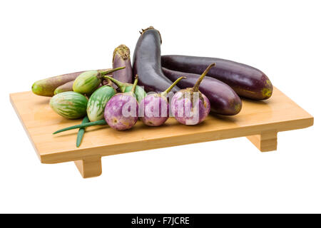 Asiatische Aubergine Assortie isoliert Stockfoto