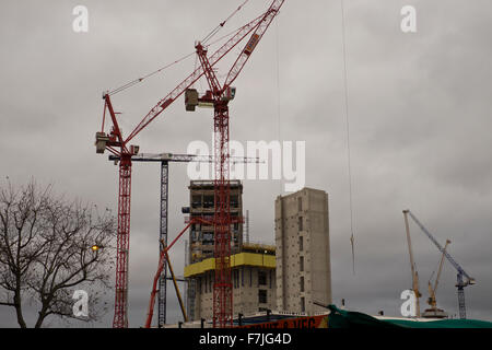 Winter-Szene der Baustelle am Ruskin Platz in East Croydon, Südlondon UK Stockfoto