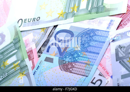 Zwei führende Hartwährungen - US-Dollar und Euro Stockfoto