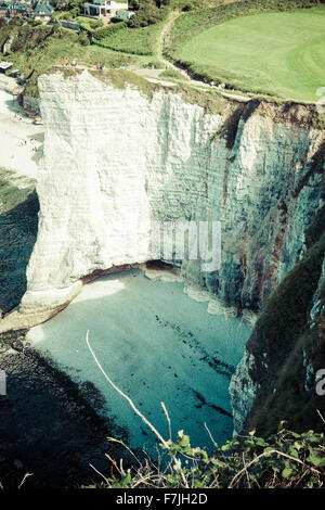 Kreidefelsen an der Küste von Frankreich in der Nähe von der Stadt von Etretat in der Normandie Stockfoto