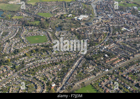 Eine Luftaufnahme von Faversham, eine Stadt in Kent, UK Stockfoto