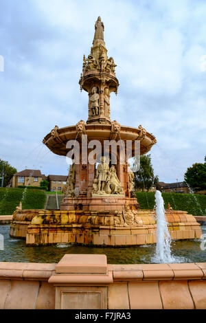 britischen Commonwealth Statue Brunnen, Glasgow uk Stockfoto