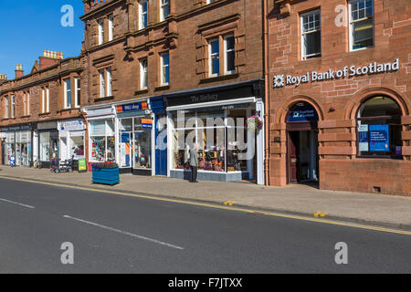 Diese Niederlassung der Royal Bank of Scotland ist dauerhaft geschlossen. Küstenstadt Troon in Ayrshire, Schottland, Großbritannien Stockfoto
