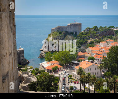 Dubrovnik, Dubrovnik-Neretva County, Kroatien. Festung Lovrijenac oder St.-Lawrence-Festung. Stockfoto