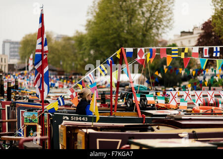 Detail der Kanalboot, Canal Kavalkade, klein-Venedig, London, England Stockfoto