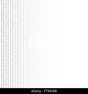 Algorithmus Binary, Datencode, Entschlüsselung und Codierung. Stockfoto