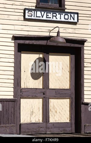 Zug-Depot in Silverton, Colorado. Stockfoto