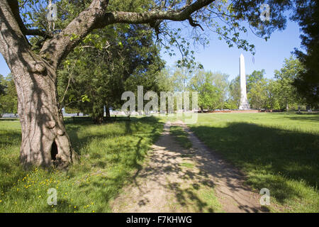 Pfad der neuen Towne Jamestown, Jamestown Island, Amerikas Geburtsort, Virginia, nach 1620, der allererste Main Street of America errichtet. Foto zum 400. Jahrestag der Jamestown die erste dauerhafte englische Siedlung. Stockfoto