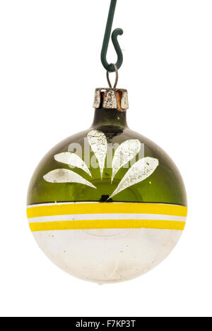 Vintage antikes Glas Weihnachtsbaum bell Dekoration aufhängen an einem Haken Stockfoto