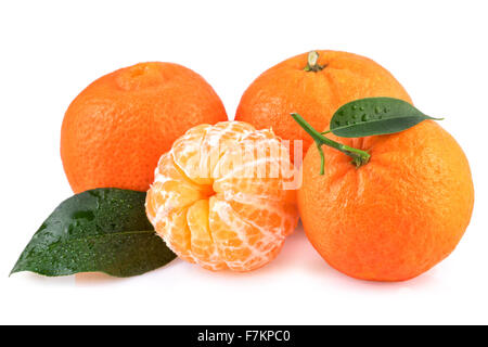 Mandarinen-Mandarinen Früchte Isolated on White Stockfoto