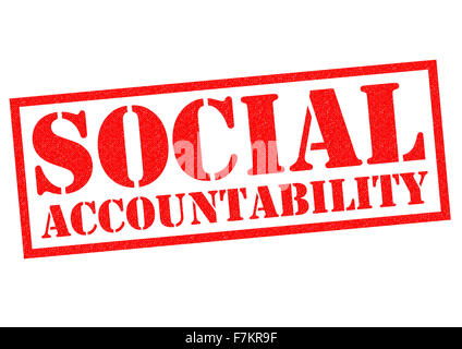 SOCIAL ACCOUNTABILITY roten Stempel auf einem weißen Hintergrund. Stockfoto