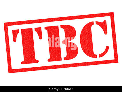 TBC roten Stempel auf einem weißen Hintergrund. Stockfoto