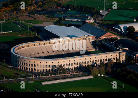 Luftaufnahme des Soldiers Field, Heimat der Harvard Crimson, Harvard, Cambridge, Boston, MA Stockfoto