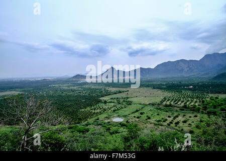 Blick vom Hügel, Tamilnadu Stockfoto