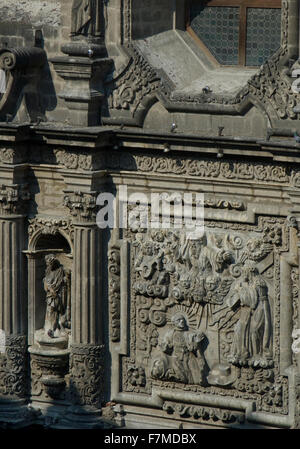 Die "Portada De La Iglesia De La Profesa Ciudad de México", Mexico City, Mexiko Stockfoto