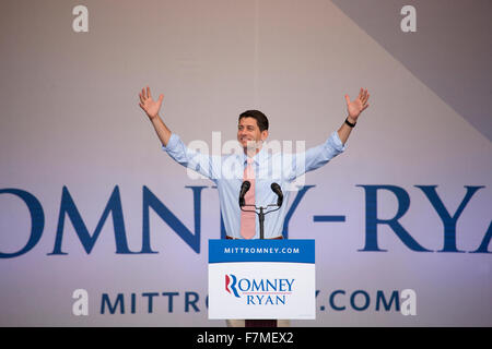 Henderson, Nevada, Henderson Pavillon,, Henderson Pavillon,, 23. Oktober 2012, uns Kongressabgeordneten Paul Ryan von Wisconsin, republikanische Anwärter für Vizepräsident, Kampagnen mit Gouverneur Mitt Romney Stockfoto