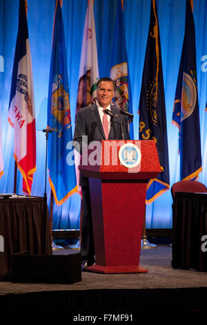 RENO, NEVADA - 11. September 2012: Gouverneur Mitt Romney spricht bei der Nationalgarde Association, der republikanische Präsidentschaftskandidat 2012 Stockfoto