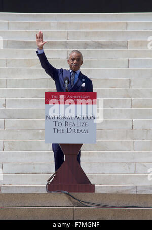 Reverend Al Sharpton, MSNBC-Moderatorin von "Politik Nation," spricht an der nationalen Aktion zu verwirklichen den Traum März und Rallye für den 50. Jahrestag des Marsches auf Washington und Martin Luther King den ich Have A Dream-Rede, 24. August 2013, Lincoln Memorial, Washington, D.C. Stockfoto