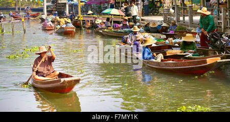 Thailand schwimmende Markt Tha Kha in der Nähe von Bangkok, Thailand Stockfoto