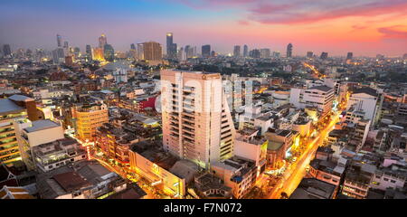 Thailand - Bangkok Stadtbild bei Sonnenuntergang Stockfoto