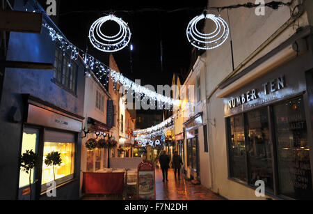 Brighton UK 27. November 2015 - Weihnachtsbeleuchtung in The Lanes Brighton Stockfoto