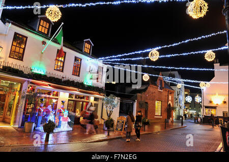 Brighton UK 27. November 2015 - Weihnachtsbeleuchtung in Donatello Restaurant in The Lanes Brighton Stockfoto